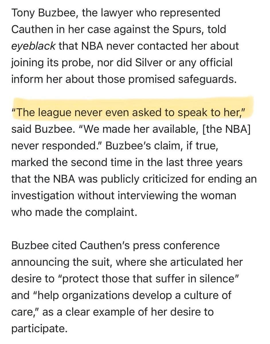 HustlePoints_'s tweet photo. This is the second time in three years that the NBA has reportedly had an investigation into a woman’s claims against a player end without the woman speaking to the league.

In an exclusive from https://t.co/fu6zoOtHPQ, the NBA’s investigative authority gets scrutiny. https://t.co/EgBu6KeNZ1