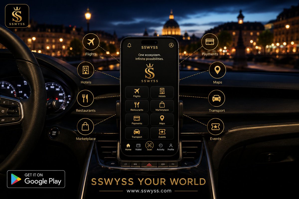 sswyssApp's tweet photo. Your world, connected wherever you go. 📱🌆
Flights. Hotels. Restaurants. Payments. Maps. Transport. Marketplace. Events — all within one ecosystem built to move with you.
📲 Download SSWYSS on Google Play:
https://t.co/hGPyA038uH
#SSWYSS #SuperApp #Fintech #DigitalLifestyle https://t.co/zm5V1fuRSK