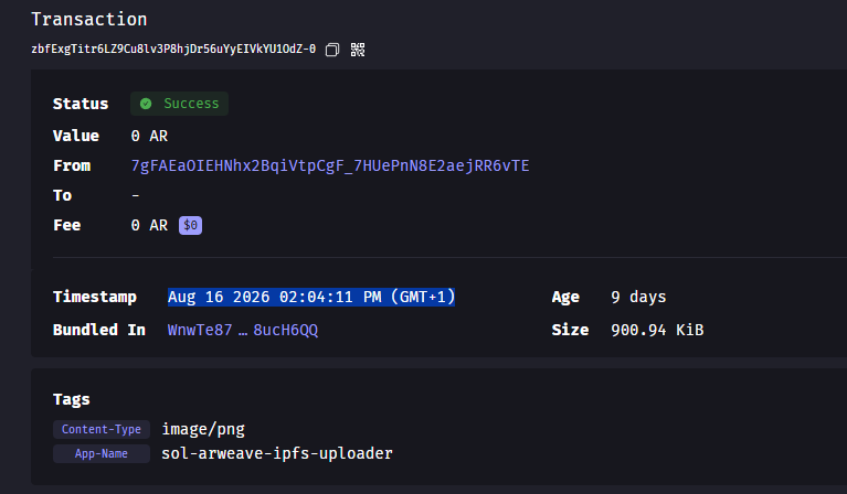 ViceSpot's tweet photo. @LegacyKillaHD The TX ID has apparently been found for Map Sneak Peak 2, was uploaded to the aArweave blockchain as seen below:
2 hours before the imgur post. https://t.co/MvvNmaBnZW