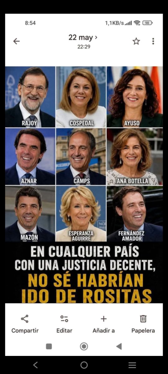 MiguelPri2's tweet photo. @52municipios La INJUSTICIA para el PP le va bien a todos ahí está Montoro, La sentencia de la Kichel, Zaplana 10 años gozando de Muy buena salud https://t.co/Ji4AeWHXgm