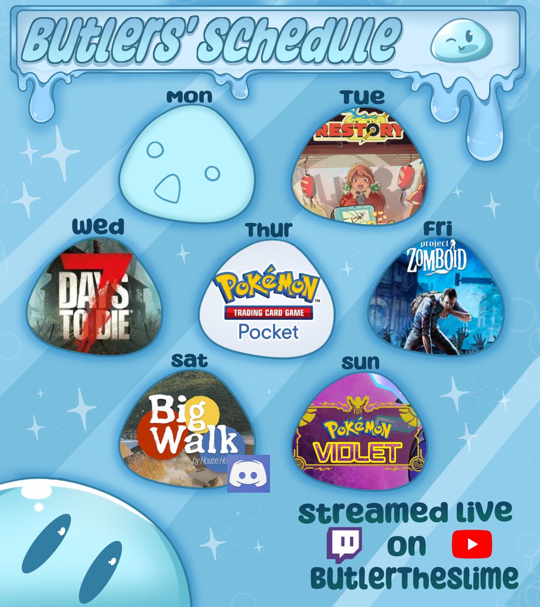 Butler063's tweet photo. Slime Schedule! https://t.co/Lx8xZsA6bu