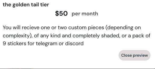 lutheopossum's tweet photo. boosting this one again now that i'm almost done with my queue 

also have memberships now :3 

note, a single donation of those ammounts can also give you  the same options for a comm

info about refunds on next tweet down⬇️ https://t.co/v9cFNXj7H5