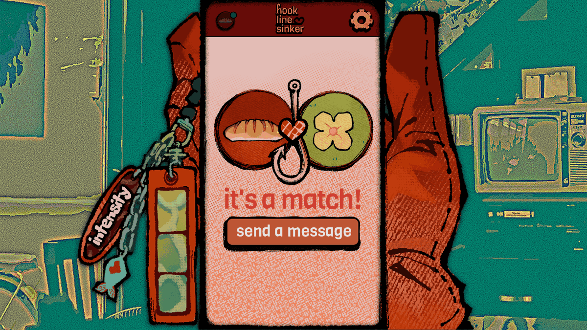 krak7en's tweet photo. after a week grind... me and my friends' game is out now! 🪝

a perfectly normal dating simulator wherein you hook in &amp; romance cute aquakins. totally nothing fishy, am i right? 🎣

play on browser or download:
https://t.co/lCmVPB6sKq

#indiegame #visualnovel #gamejam #datingsim https://t.co/ePPcaUCjH5