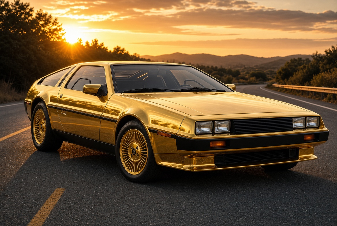 fontiereDeFi's tweet photo. Gold-Plated DeLoreans👀

American Express’s 1980 holiday catalog featured three 24-karat gold plated DeLoreans.

The price? A 'steel' at US$85,000, or around US$350,000 today.

Only a handful of cars were ever produced, and they now sit proudly in museums or private collections.

True cultural icons in their own right.

@DeLoreanlabs 
#RWA
