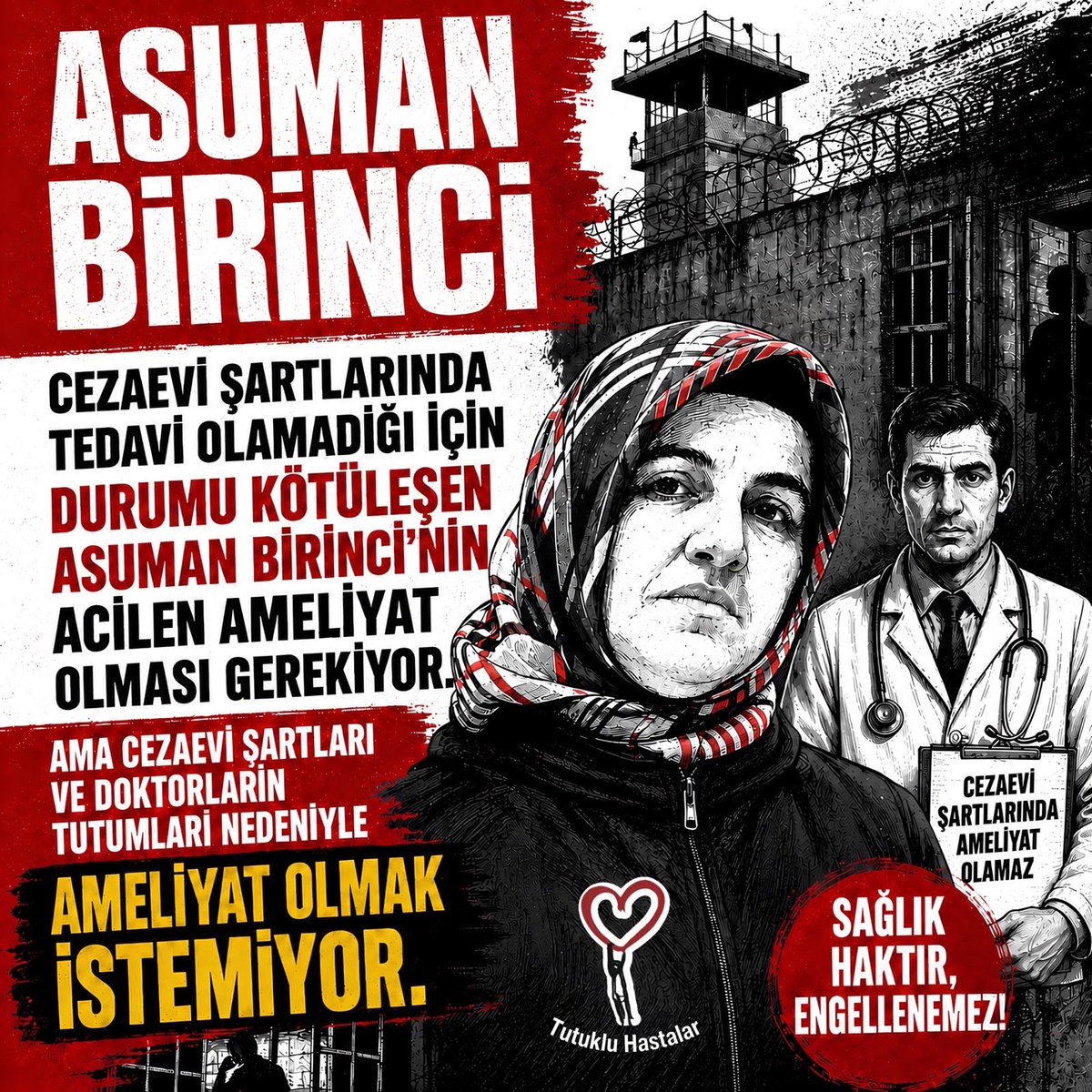 sendika20's tweet photo. Hasta mahpusların sağlık koşullarının iyileştirilmesi ve tedavilerinin aksatılmaması insan onurunun gereğidir. 
#HastaMahpusa SesOl
@freeman35162637
@Ozi9xj4
@Adbaybe
@taneden55
@sevimsayan
@BalticamberEU
@Mahmud630585
@MustafaCos37531
@gulzade_gul
@ik90531361
@yigit_eserX https://t.co/5rWC5Vr6KS
