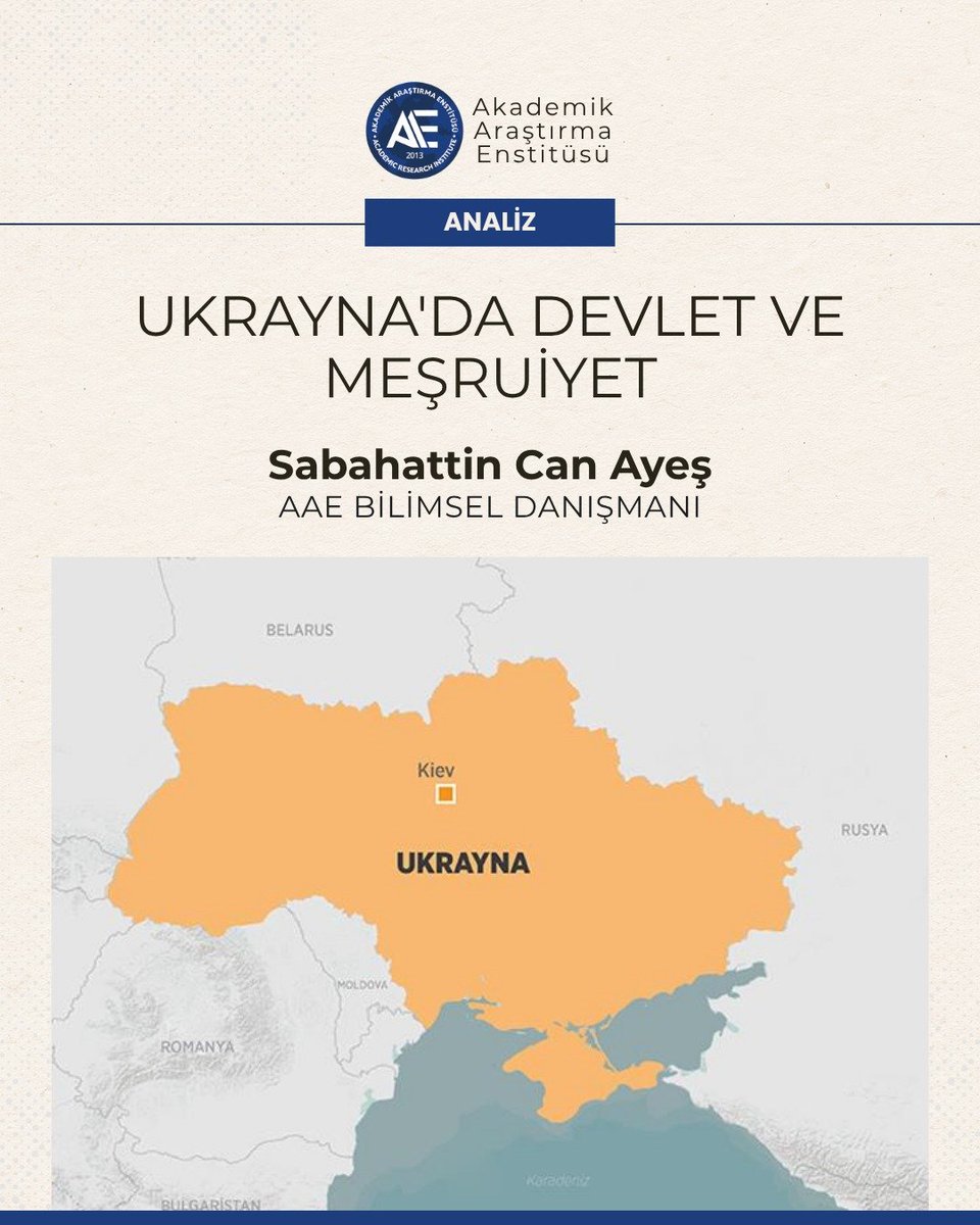 aaeorgtr's tweet photo. Ukrayna'da Devlet ve Meşruiyet

🖋️ Sabahattin Can Ayeş(@CanAyes )- AAE Bilimsel Danışmanı

🔗https://t.co/bapDFr5KEB https://t.co/uI1tVcGY6n
