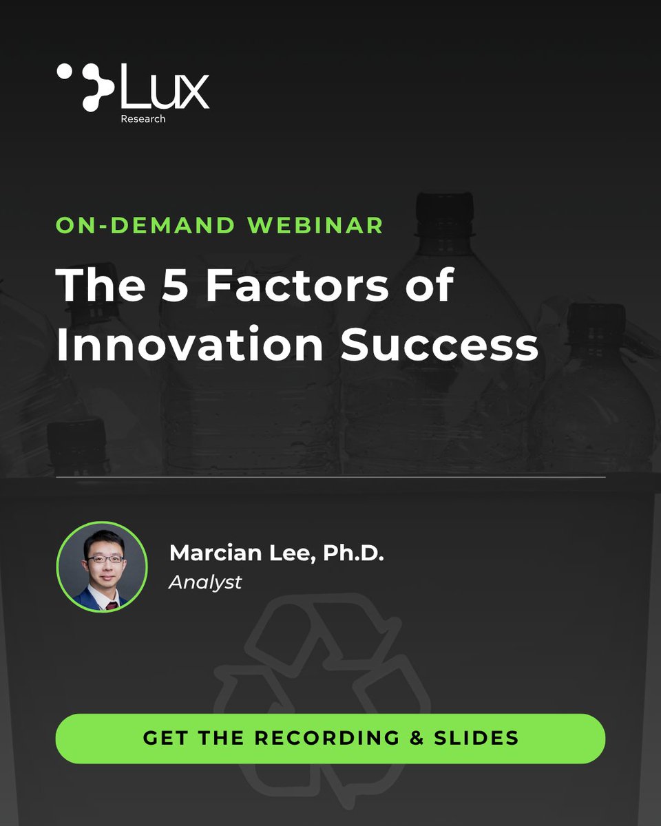 LuxResearch's tweet photo. Innovation investments shouldn't rely on a single forecast.

Learn how scenario planning and the Five Factors of Innovation Success help organizations make better technology investment decisions.

Watch on demand: https://t.co/FlPWUfsy7s https://t.co/2iGxzGiZxF