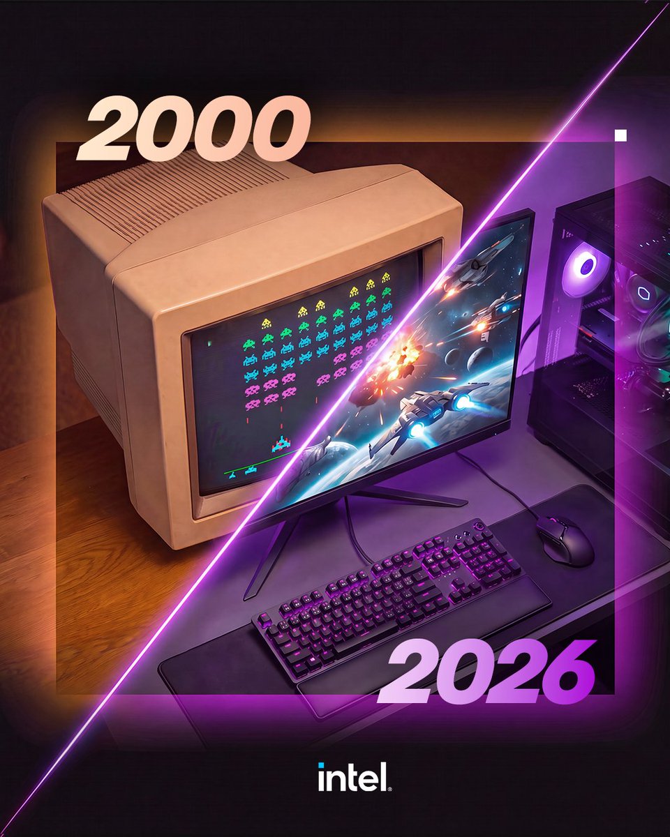 intelbrasil's tweet photo. Todo mundo lembra do primeiro PC. 💻
 
Da tela CRT com fiação por todo lado até o RGB completo com Intel® Core™ Ultra, a evolução é real (e dói de saudade às vezes).
 
Qual foi o seu primeiro setup? Conta os specs aqui embaixo 👇
 
#IntelCoreUltra #Intel https://t.co/Yp19uhs0c2
