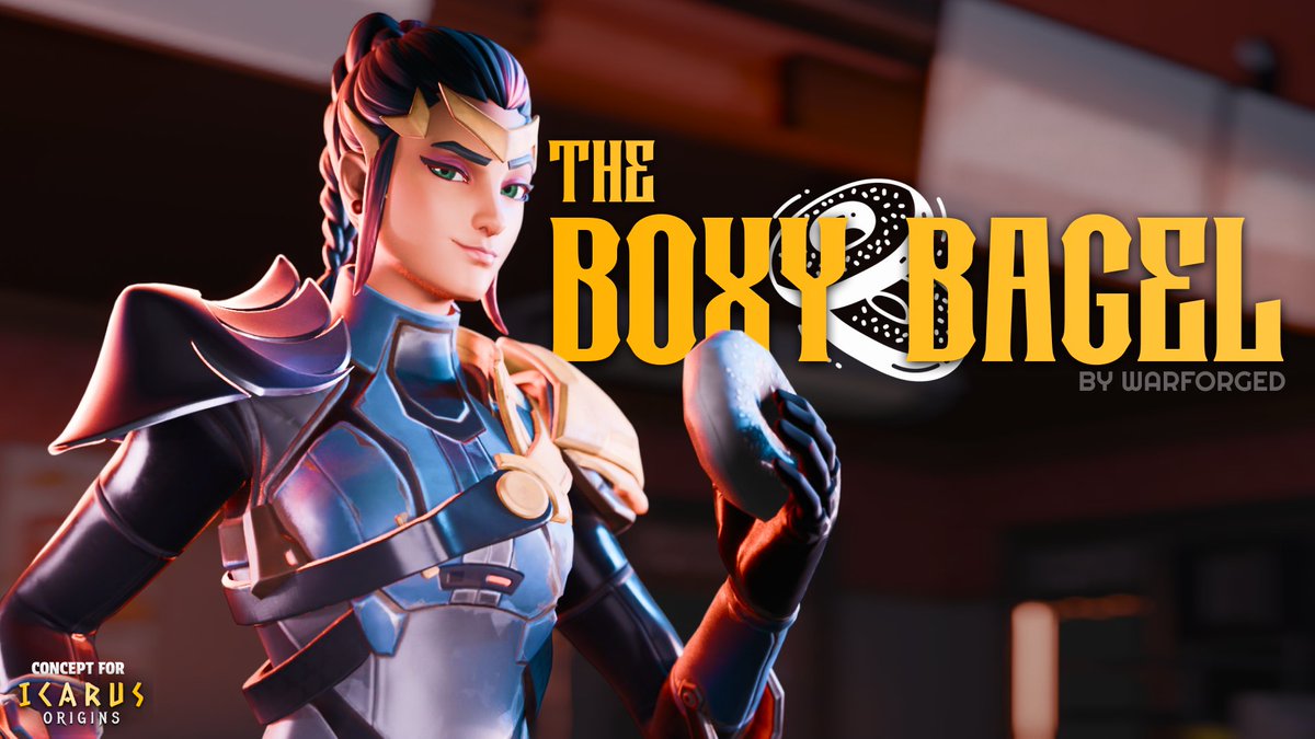 OathboundV1's tweet photo. OK, seriously though. We've been turning an inside joke from the team into something for an update.

"All that fighting's bound to get you hungry. And there's no better way to satiate that hunger than a good meal from The Boxy Bagel, found only in Reality 618."

#FortniteArt https://t.co/gEeBnmJT6A