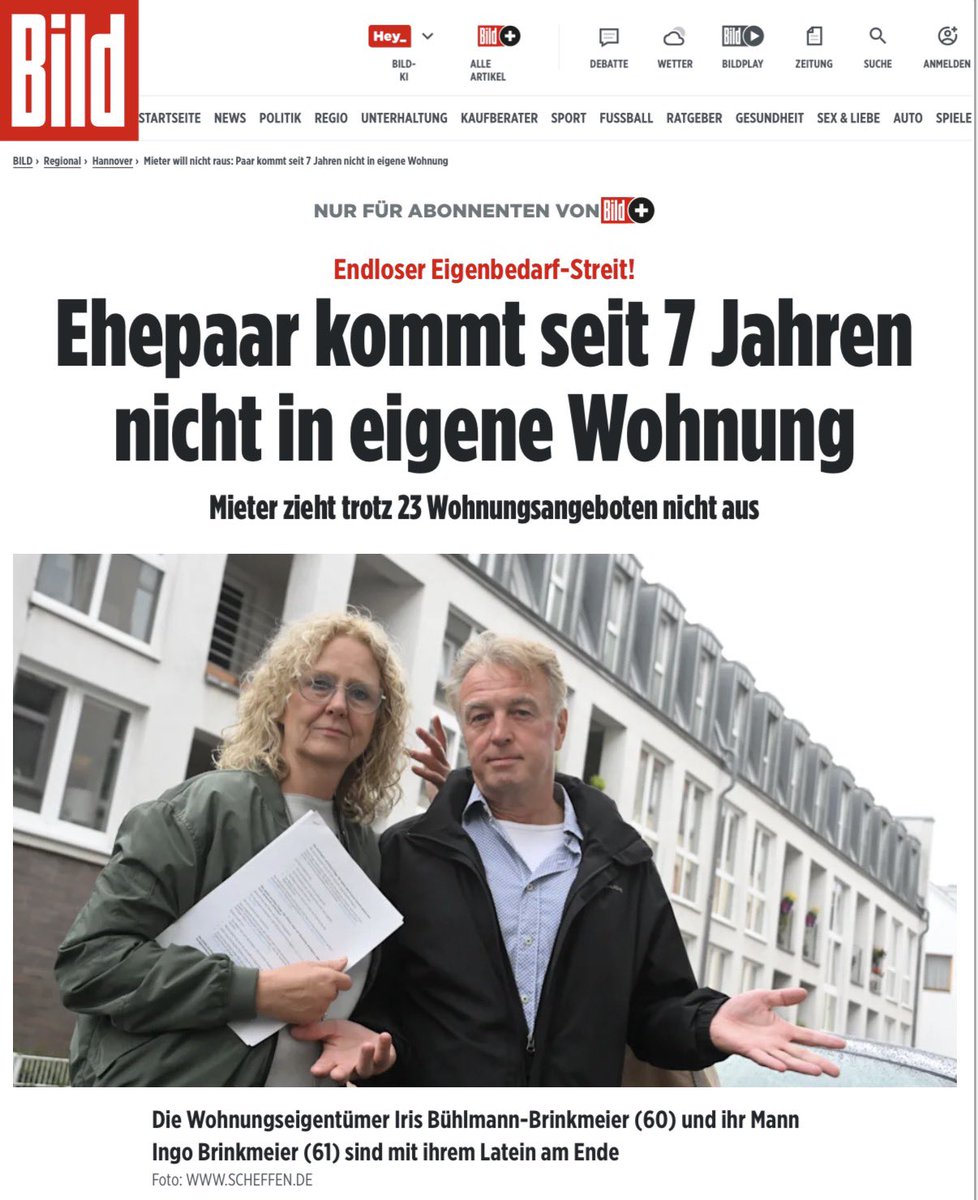 nebenbeidaneben's tweet photo. Just for fun:
Gleiche Diagnosen (rezidivierende depressive Störung, Angst-/Panikstörung & Agoraphobie) - unterschiedlicher Erwerbsstatus, #FeelTheDifference ⬇️

Der Bürgergeldempfänger:

(…) Seit sieben Jahren kämpfen [Eigentümer] (…) darum, in ihr eigenes Zuhause einziehen zu können (…) Das Paar kündigte wegen Eigenbedarfs (…) Ein Psychiater diagnostizierte (…) wiederkehrende Depressionen, Angst- und Panikstörungen sowie Agoraphobie (…) Das Gericht gewährte ihm zweimal Aufschub (…) es geschah: nichts (…) drei gerichtlich bestellte Betreuer (…) 23 (…) Wohnungsangebote (…)

[siehe Link im Alt-Text]

—

Der Berufstätige:

10 Wochen Obdachlosigkeit, nach 109 Wohnungsbewerbungen konnte eine Wohnung auf dem freien Wohnungsmarkt gemietet werden. Jegliche institutionelle Hilfe blieb aus. Auch Hilfsorganisationen (7 christliche & 1 jüdische: aus purer Verzweiflung kontaktiert, als ich endlich kapiert habe, dass keine institutionelle Hilfe zu erwarten ist) - same.

[Siehe Eigenzitat]

—

🙃
