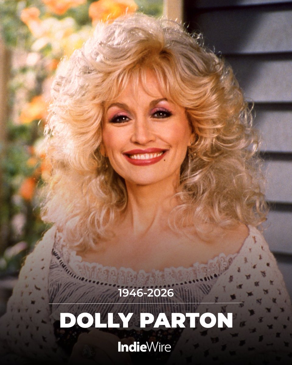 IndieWire's tweet photo. Dolly Parton, the iconic country music legend, songwriter, actress and cultural icon whose career spanned more than six decades, has passed away at 80.⁠
⁠
One of the most influential artists in American culture, Parton penned enduring classics including “Jolene” and “I Will Always Love You,” while bringing her singular charisma to the screen in films like "9 to 5," "The Best Little Whorehouse in Texas," "Steel Magnolias," and more.⁠
⁠
Read about her legacy: https://t.co/KhXyuyq6Jb