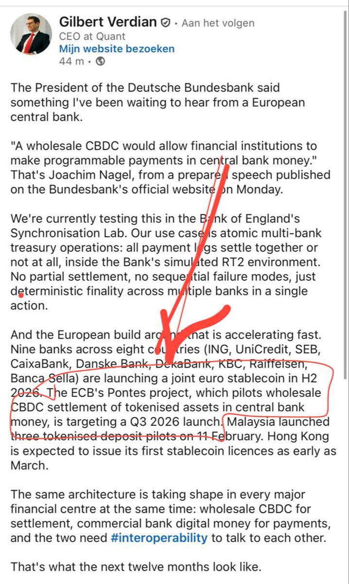 SanNL11's tweet photo. ECB Pontes uses an API Gateway

 $QNT API Gateway 🇪🇺💶 

Central Bank Money powered by Quant 💰💰💰

Launching sept 21 this year 🚀 https://t.co/YWSWJt4hLM