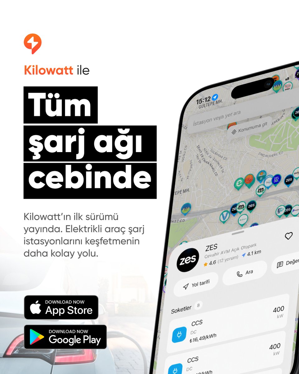 witetech's tweet photo. Kilowatt yayında ⚡

Elektrikli araç sayısı her geçen gün artıyor, ama şarj deneyimi hâlâ olması gerektiği kadar kolay değil. Kilowatt'ı bunu değiştirmek için geliştirdik: elektrikli araç sürücülerinin şarj deneyimini tek bir uygulamada sadeleştiren yeni nesil bir platform.

Bugün itibarıyla App Store ve Google Play'de.

Ve bu daha başlangıç, önümüzdeki dönemde Kilowatt'a eklenecek yenilikleri buradan duyuracağız. Takipte kalın 👀

App Store: https://t.co/8GXFrZ7eE5
Google Play: https://t.co/31LU2RCLLw
 
https://t.co/f11z4eFPYM