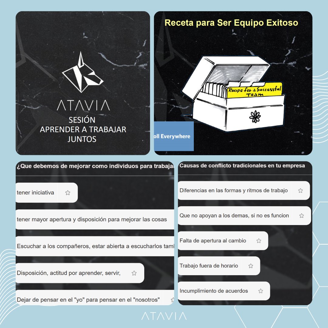 AtaviaConsultor's tweet photo. ➡️ APRENDIENDO A TRABAJAR JUNTOS, un equipo no falla por falta de talento, falla por falta de alineación y confianza.
Para ATAVIA, un placer trabajar en conjunto con Coparmex Nuevo León en la formación del equipo staff de Universidad de Monterrey.
#ataviaconsultores https://t.co/24ogibnu6l