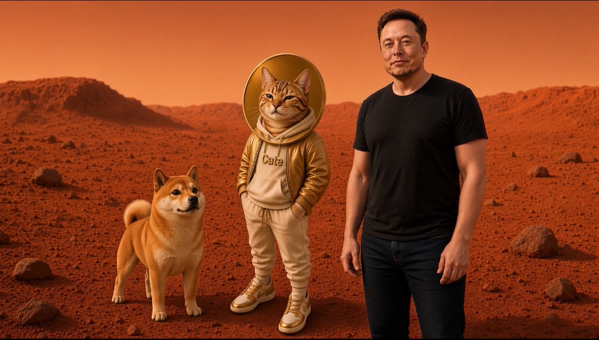Celo6128's tweet photo. Hey @elonmusk your friends @dogecoin sister $CATE new on Mars, you like him ? https://t.co/4D9GWZcOCz