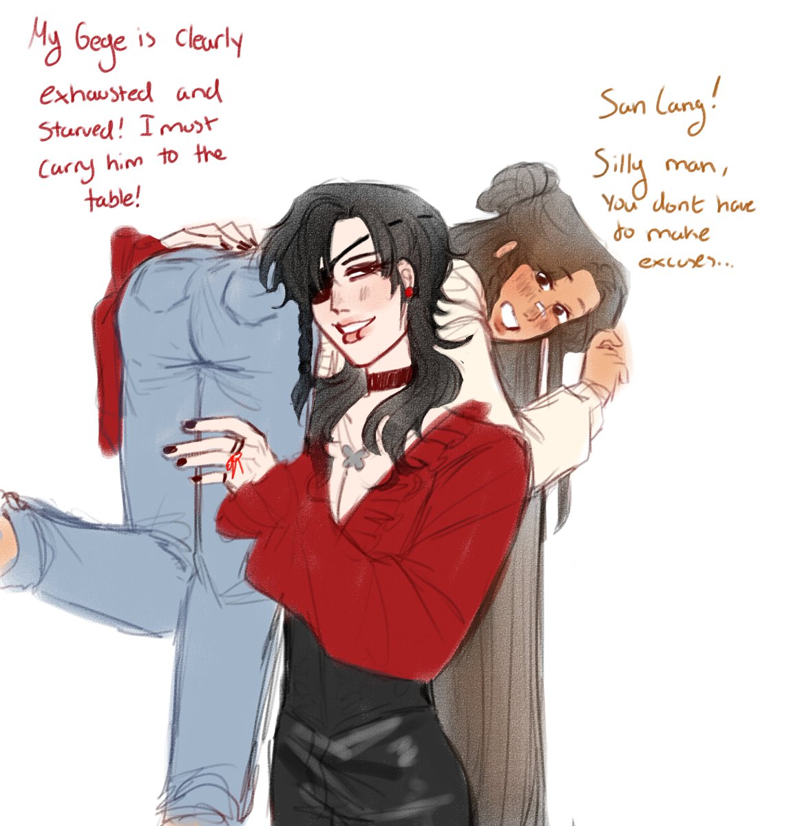 NeutralArtist's tweet photo. Was annoyed at smth irl so I drew hualian being cute to cheer myself up

#tgcf #hualian https://t.co/D8hAznOTev