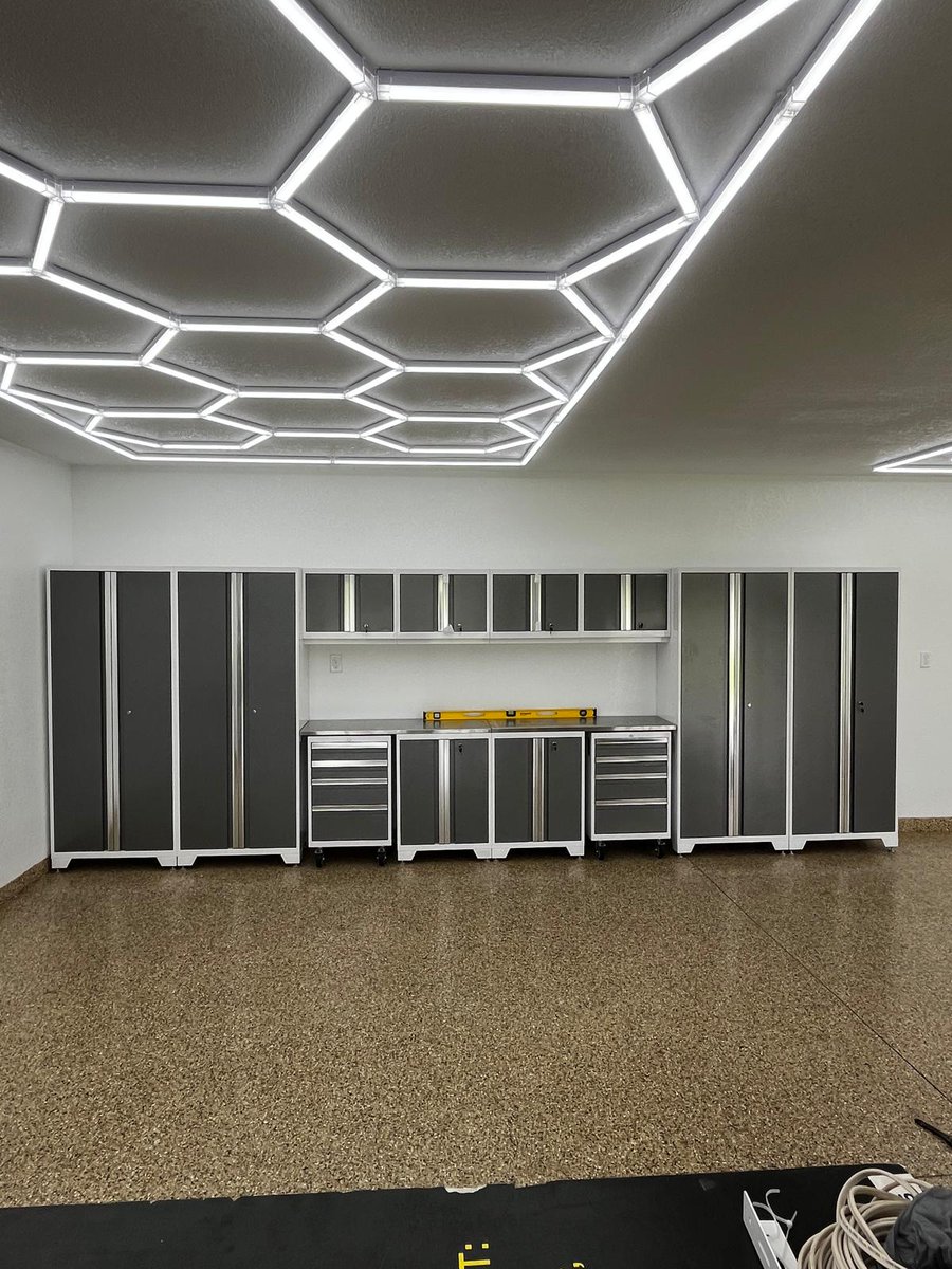 ROBERMARBLECO's tweet photo. pgrade your garage with Rober Marble Corp! 🔥 Custom cabinets, durable flooring, and modern hexagon LED lighting create a clean, organized, and stylish space.

📞 786-915-1632

#GarageRemodeling #LEDLighting #GarageStorage #RoberMarbleCorp https://t.co/UKn2sOn24u