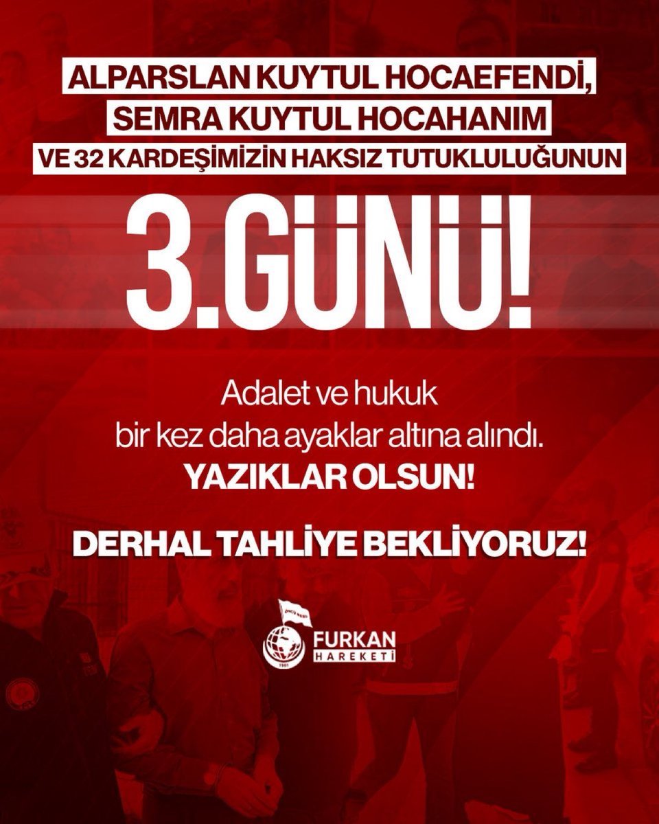 tugay_elinc's tweet photo. SuçDeğil SusDosyası
FurkanHareketi Tertemizdir
HocamıSerbest Bırakın
SemraKuytulu SerbestBırakın

Kardeşlerimiz 3 gündür suçsuz yere zindanlarda kalıyor.

 Yazıklar olsun... https://t.co/ubwwvjVl0e