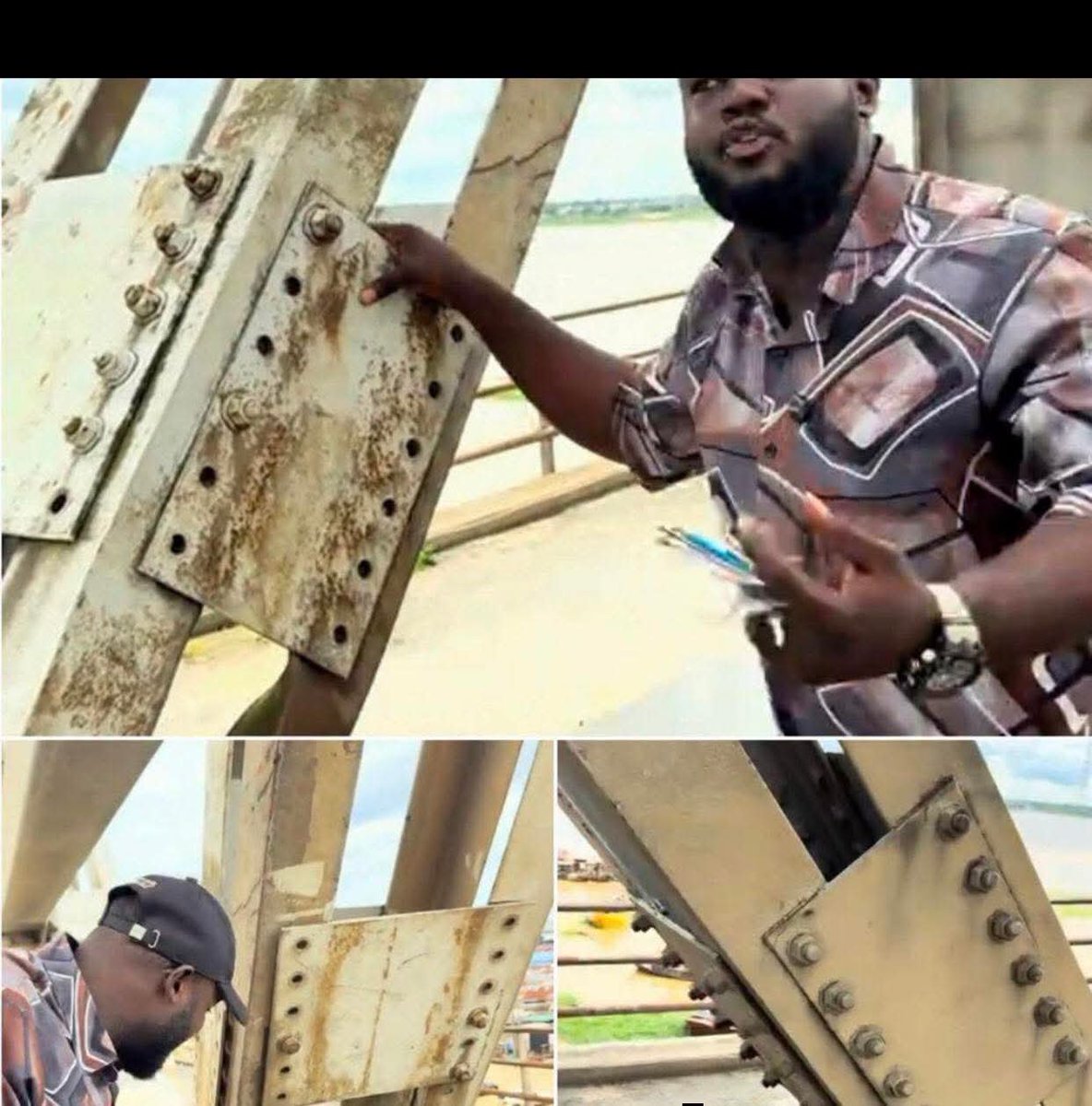 BSAT_Properties's tweet photo. I don't want to believe what I'm seeing here

What's happening to the bolts and nuts joining River Niger bridge? https://t.co/7TwNBDhPtV