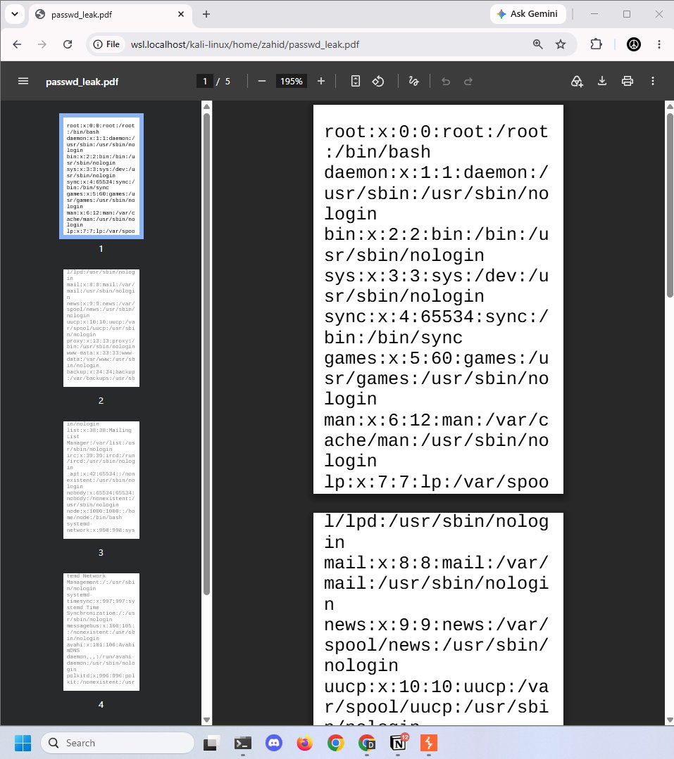 zahidoverflow's tweet photo. Responsible disclosure: whenever I see any PDF generator functionalities for customer/tenant, I try LFI in each parameter value which are being passed into HTTP request body. 🔥
#recon #bugbounty #ethicalhacking https://t.co/ipdFEqREWU
