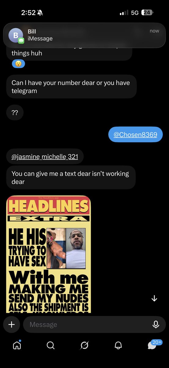 Cold83World's tweet photo. Yeah a real scum bag is lurking on this site trying to blackmail people 
Me I don’t give a fuck but check this shit out https://t.co/adAuHNUU0c