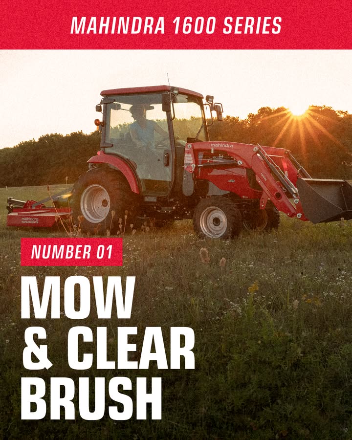 OkcMahindra's tweet photo. Mowing, pulling, lifting, hauling – the Mahindra1600 Series is tough enough to handle it all – and then some. 
#MahindraTractors #MahindraTough

 Call us today at (405) 872-2867
.
.
.
#Mahindra #MahindraROXOR #TractorLife #HeavyDutyEquipment #FYP #ExplorePage https://t.co/BD0LRcRGR6