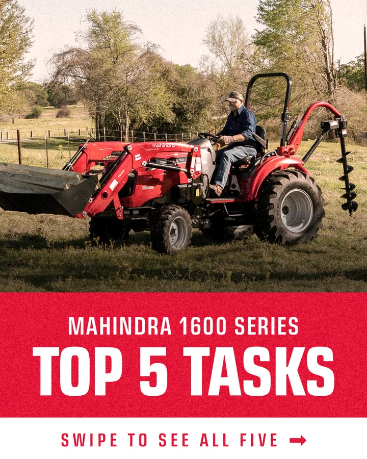 OkcMahindra's tweet photo. Mowing, pulling, lifting, hauling – the Mahindra1600 Series is tough enough to handle it all – and then some. 
#MahindraTractors #MahindraTough

 Call us today at (405) 872-2867
.
.
.
#Mahindra #MahindraROXOR #TractorLife #HeavyDutyEquipment #FYP #ExplorePage https://t.co/BD0LRcRGR6
