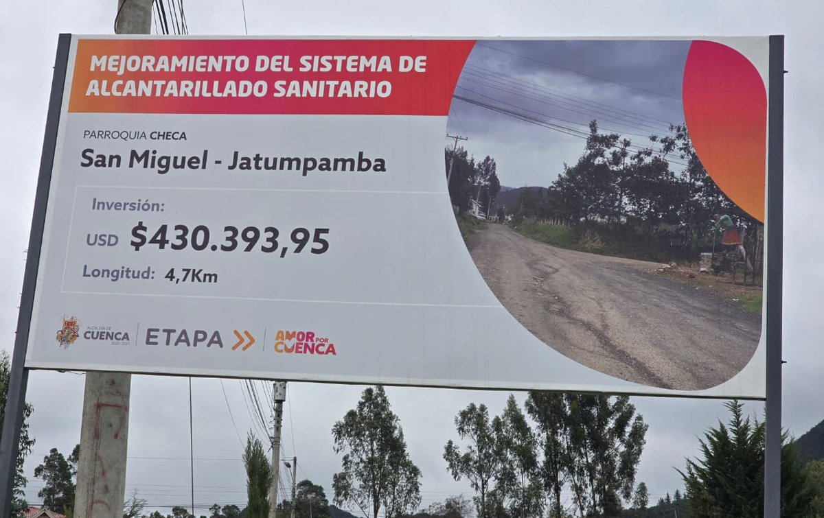 ETAPAOficial's tweet photo. #ObrasETAPA

¡Buenas noticias para nuestra linda parroquia de #Checa! 💧🚰 👏

👉 Más salud y dignidad para las familias cuencanas. En las próximas semanas inauguraremos el nuevo alcantarillado en el sector San Miguel - Jatumpamba. 

👉 Esta obra contempla: 

✅ 4.7 km de tubería  
✅ 150 domiciliarias 
✅ Inversión: USD 430. 393 
✅ Más de 400 hab. beneficiados.

#QueCuencaNosUna🤝

@AlcaldiaCuenca1