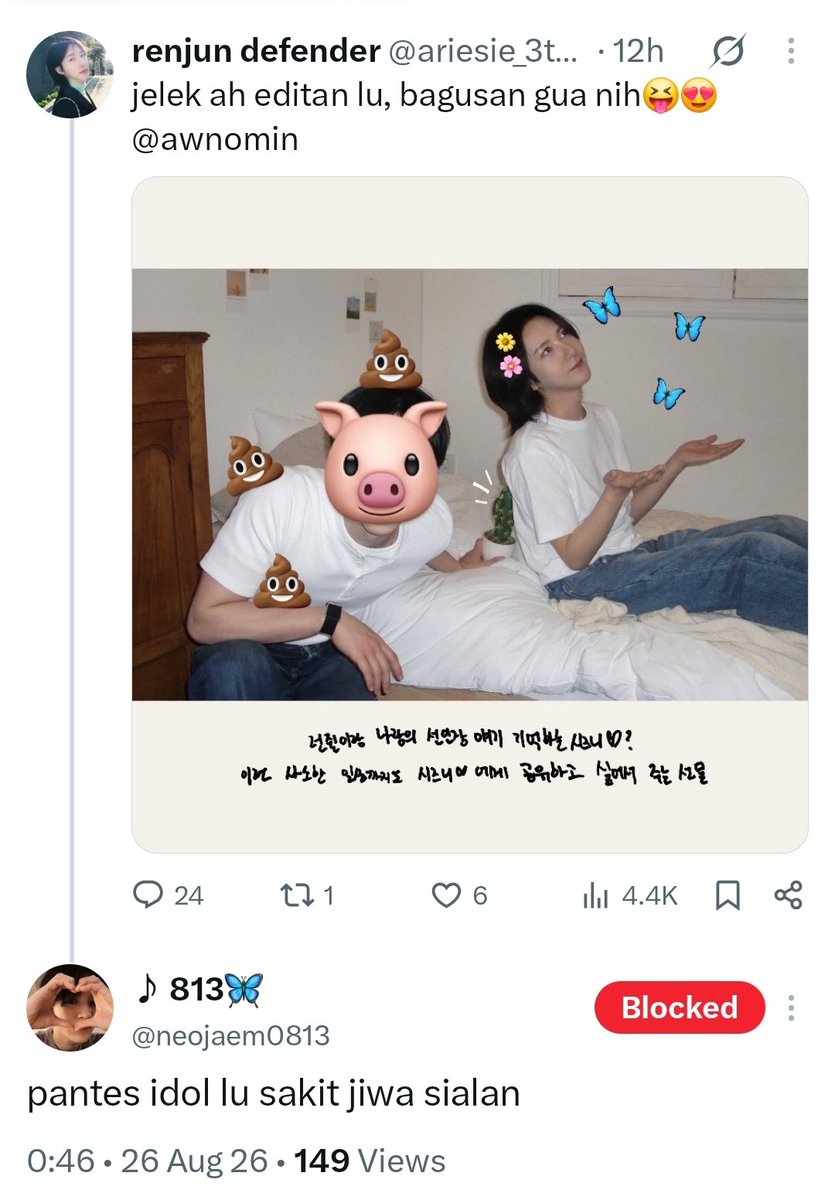 ihrjpteam's tweet photo. ‼️REPORT &amp; BLOCK‼️

⭕️ Report for: 
- Hate, Abuse, or Harassment
- Violent Speech
- Spam

⭕️  Block after reporting

🔗 https://t.co/agja3zXEuD
🔗 https://t.co/KhRovnQjv3
🔗 https://t.co/JKnO5i1taW
🔗 https://t.co/bnPkJFi3fH

❌ DO NOT INTERACT‼️

Reply "done" after rnb https://t.co/BYbpEJnqqr