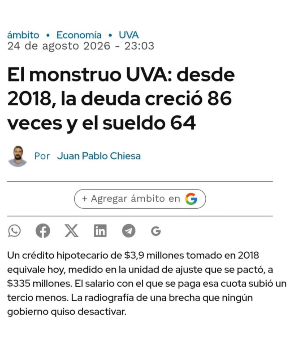 USURAUVA1's tweet photo. .@JMilei Fue política de estado y se hizo impagable x culpa de las malas políticas no es culpa de la gente @LuisCaputoAR basta de ese índice @Kicker0024 @Felii_N @KarinaMileiOk  @FedericoFuriase https://t.co/IVOwp9bgOT