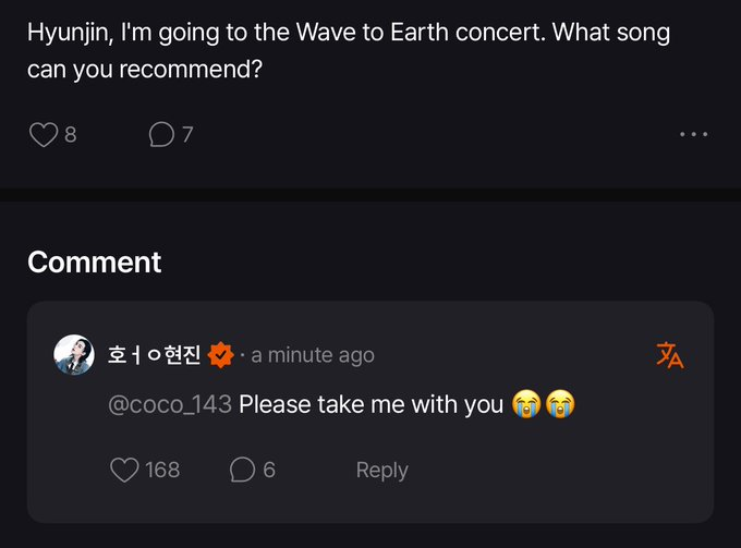 skzbolha's tweet photo. 💌🥟 FANS

💬: Hyunjin, estou indo ao show do wave to earth. Qual música você me recomenda?

🥟: Por favor, me leve com você 😭😭 https://t.co/HPA8FyQTQf