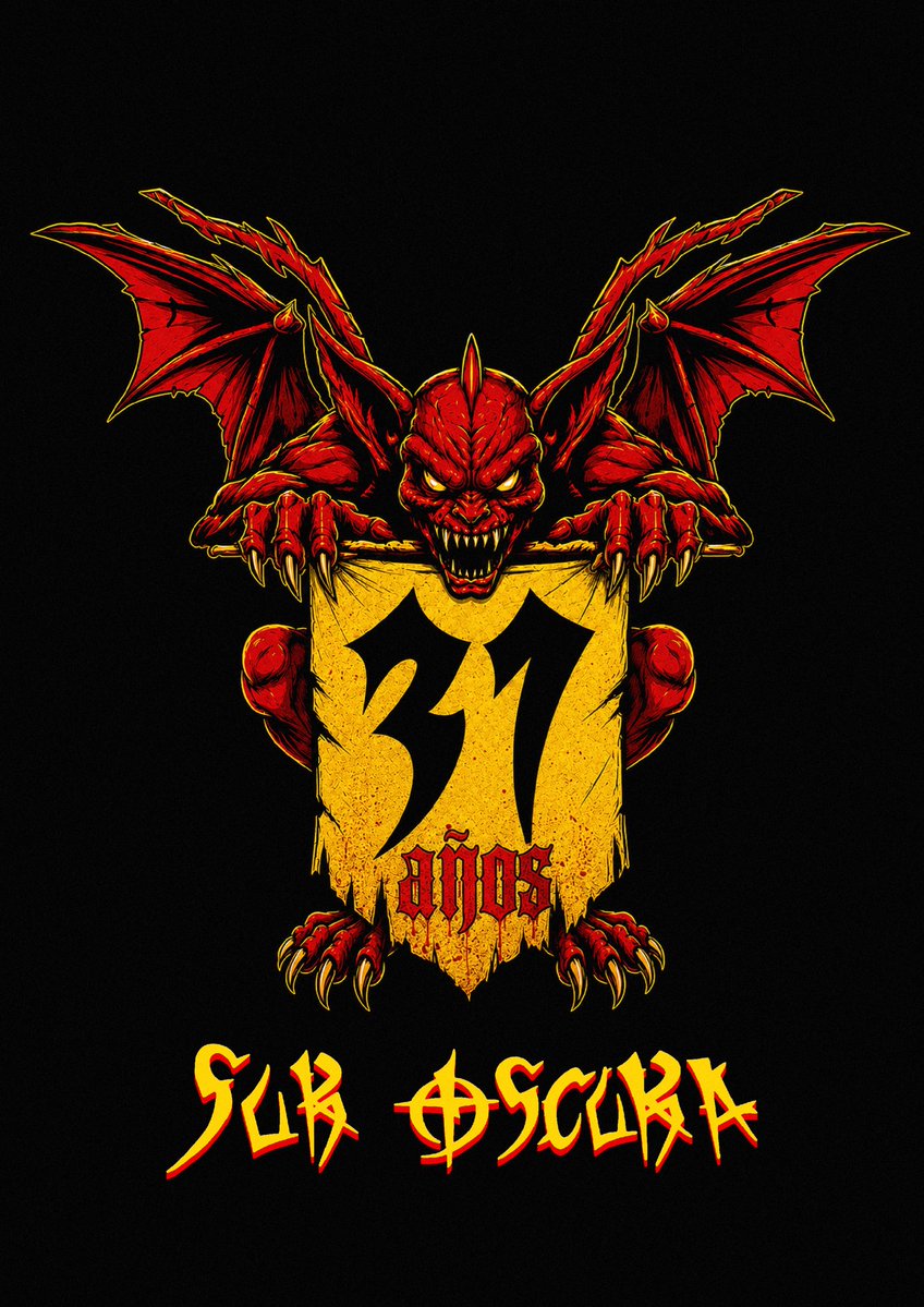 SurOscuraEC95's tweet photo. PRESENTAMOS EL LOGO OFICIAL.

El diseño está basado en los inicios de nuestra barra, plasmado en la figura de la gárgola, que representa las raíces🤘sosteniendo el pergamino de los 31 años de historia.
Una barra fundada para alentar y pregonar el barcelonismo.

31 AÑOS DE PASIÓN. https://t.co/plQLZxr4tb