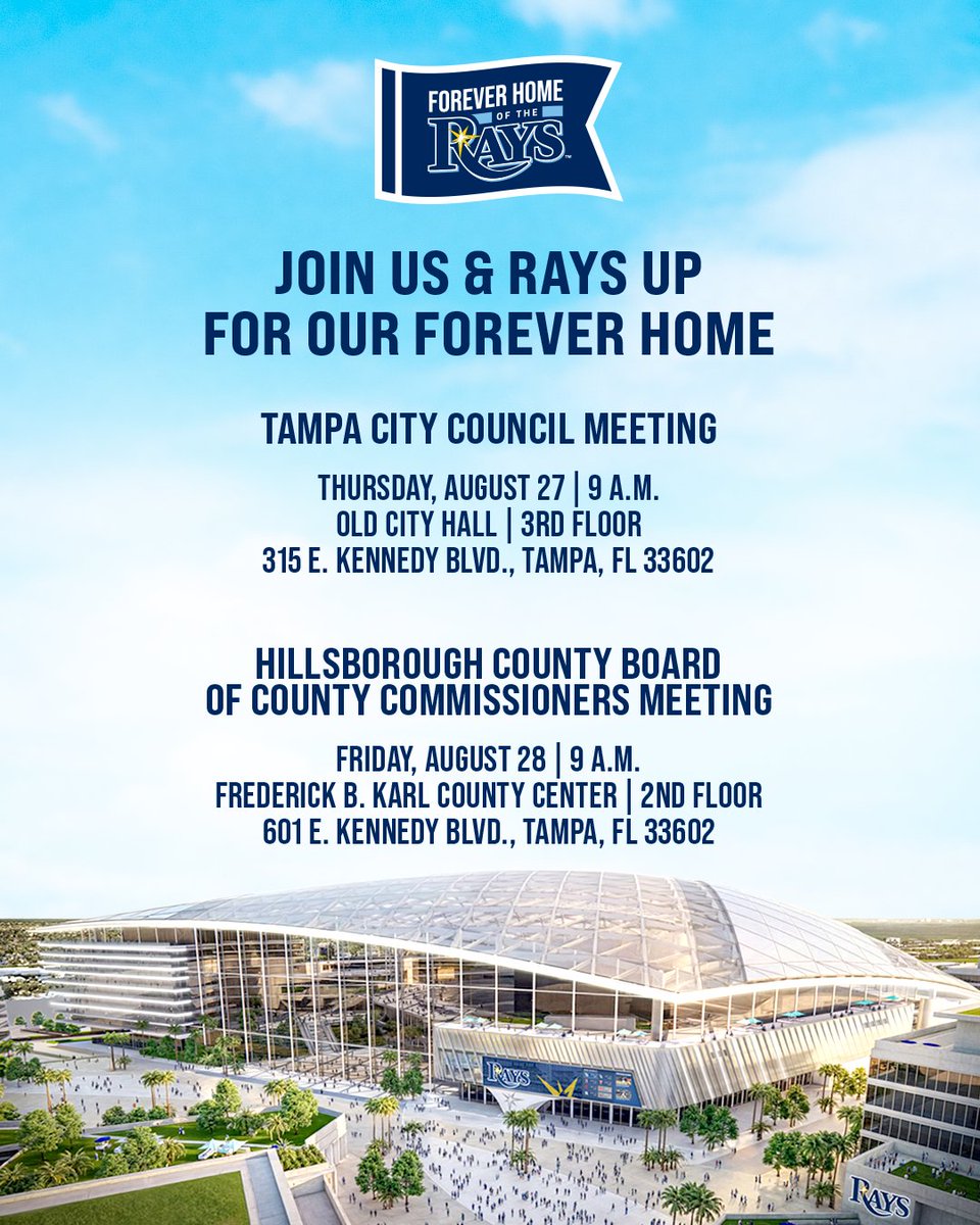 Tampa Bay Rays: Gear up and join us this week in support of our @RaysForeverHome!
Learn more: https://t.co/oSil5uVFQl
