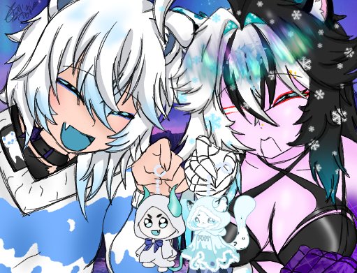 zMimi2001VR's tweet photo. ❄Made a smole something for @SenzVT
💀His Snowmies meet my Snowys ❄💙
#ArtiSenz #senz #vtuber https://t.co/HKPGeFepEA