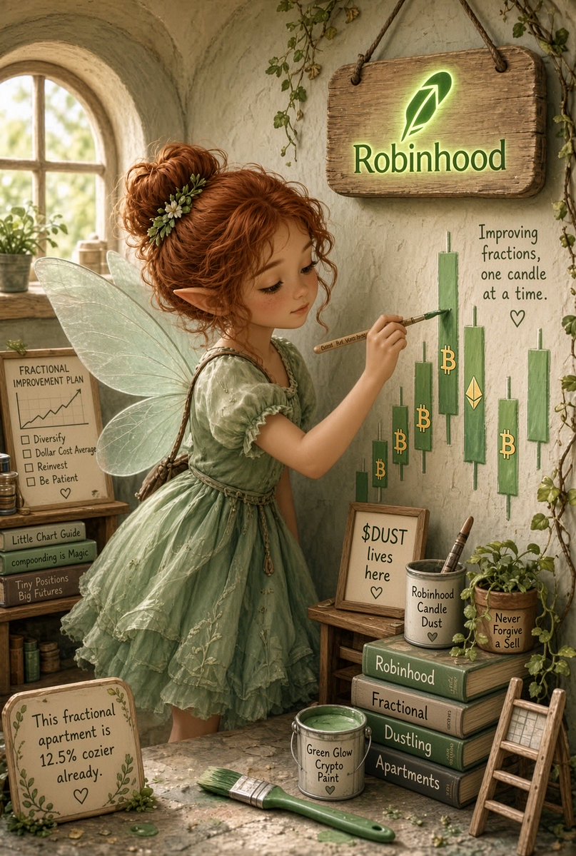 FFairiesRH's tweet photo. $25B cumulative DEX volume on Robinhood Chain.

That’s not just a milestone.
 That’s 25 billion reasons the residual glitter keeps raining into our wallets.

Every swap leaves a little more dust.
 Every trade feeds another fairy.
 The apartments are getting crowded 🧚

Keep stacking volume.
 We’re already living in it.

Feed the fairies $DUST
 CA: 0x50d4a40513218Ed99A60Ba61FF3679246B479d50