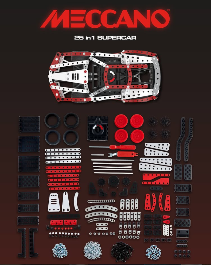 Imports_Dragon's tweet photo. Consider this an after-school engineering project. 🛠️🏎️ Build, rebuild and put those problem-solving skills to work with the Meccano 25-in-1 Supercar.

🔗 https://t.co/KaoSa0cIwd https://t.co/hJo6LZ4Yjw