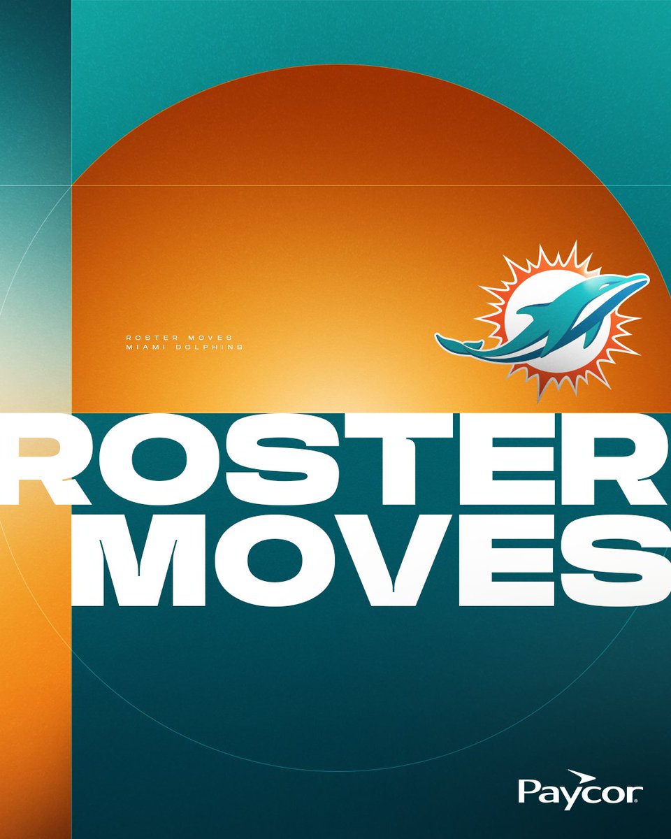 MiamiDolphins's tweet photo. Roster Moves | We have claimed wide receiver Ryan Miller off waivers from the New York Giants and waived wide receiver Tahj Washington. https://t.co/NqiowCM5IP