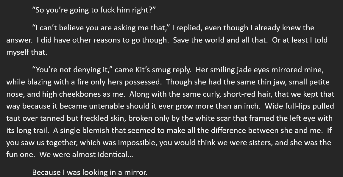 taomrow's tweet photo. #romantasy #amwriting #indieauthor #wipsnips #writingcommunity #booktwt
Feedback?
No edits yet.  Just content. https://t.co/B6aGH3Xme8