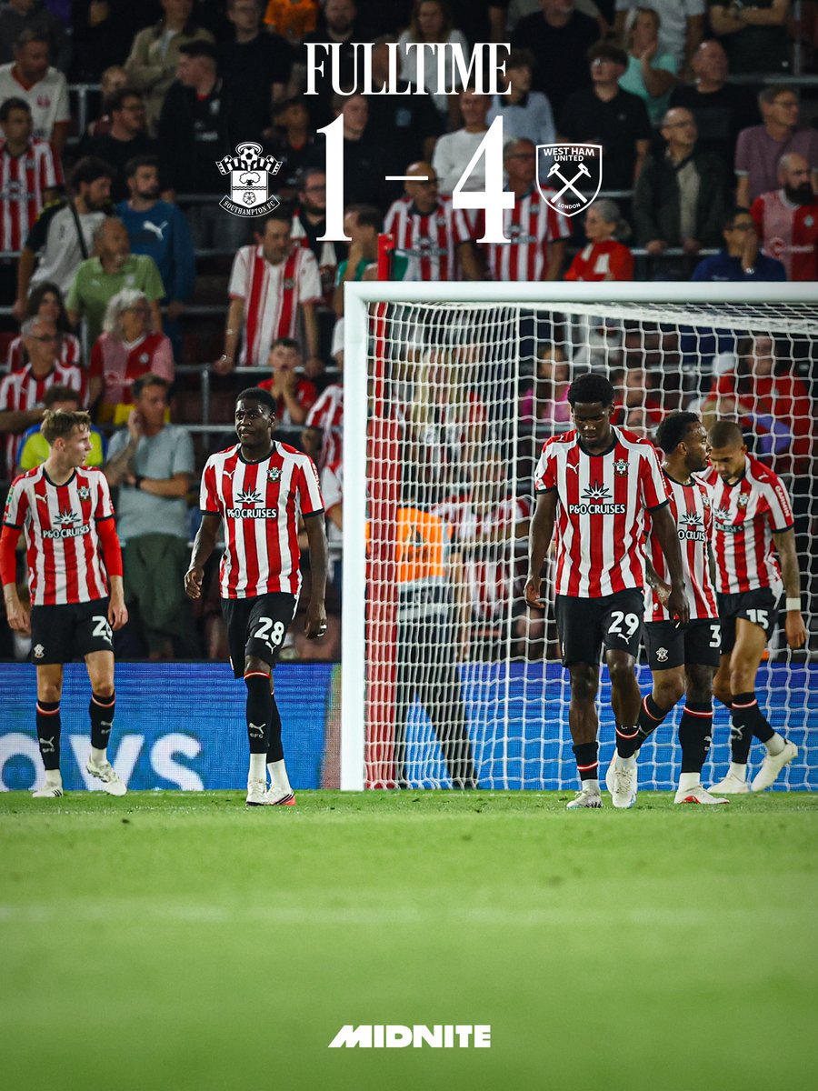 SouthamptonFC's tweet photo. We exit the @Carabao_Cup. https://t.co/32fNccDiin