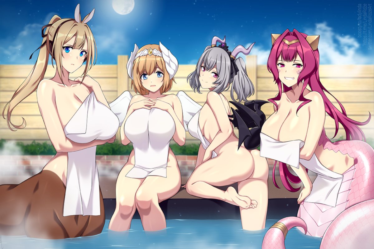 LindaRozeArt's tweet photo. Another old commission! And it's big! And with monster girls!

Lumitea x Elena x Meltina x Soffiera (Arcanadea)

#lindaroze_new https://t.co/DVgTqhvGln