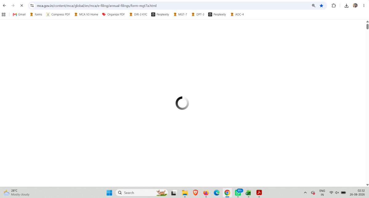 CSKuldeepShukla's tweet photo. MCA site is not working at 2.32 A.M at late night.  Deadlines compromised.   

CFSS 2020: Active for 9 months   
CCFS 2026: Active for 4.5 months    
It shall be atleast 6 Months scheme. ICSI has requested for extension,
@MCA21India @icsi_cs @FinMinIndia @nsitharaman https://t.co/1OEwf2gRZM
