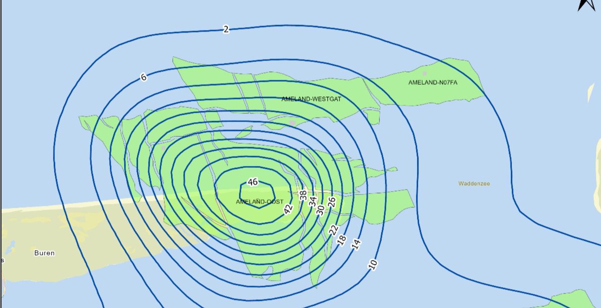 MarcNordling's tweet photo. @richardtkiewiet @Speksteenkach Hier een plaatje van de bodemdaling van oost-#Ameland (prognose voor 2050). Bron: https://t.co/76E7eD2qOa https://t.co/yd0ybxUWI2
