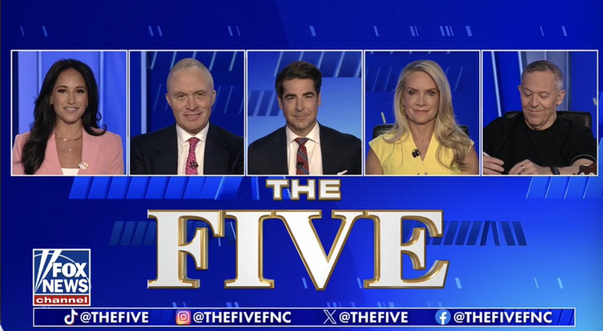 johnnydollar's tweet photo. .@TheFive is LIVE on a Tuesday at Five! Today's line-up:
�� @EmilyCompagno 
• @HaroldFordJr  
• @JesseBWatters 
• @DanaPerino 
• @greggutfeld 
Tune in now to America's most-watched cable news hour! https://t.co/tXptEZbS5s