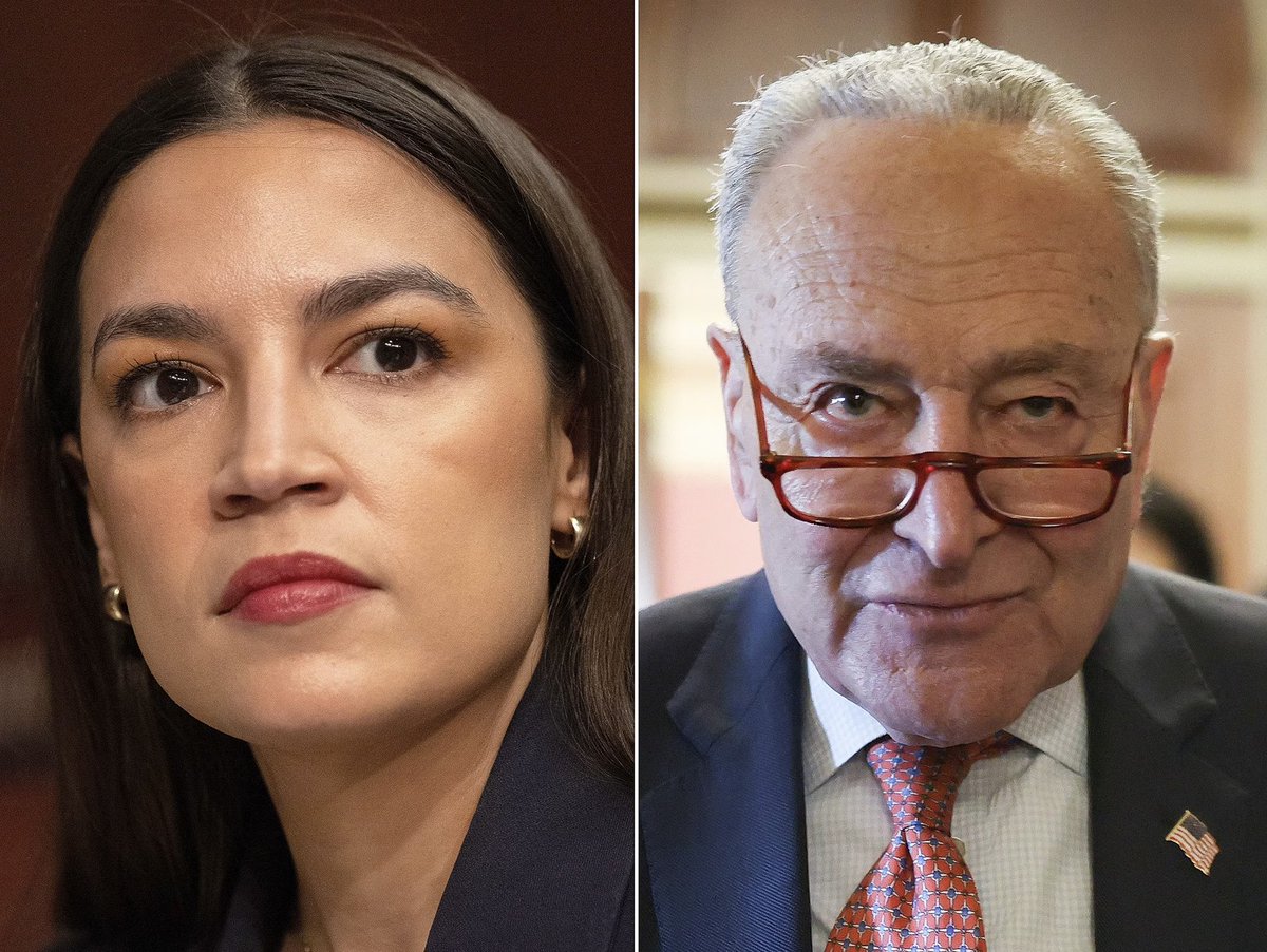 AOCtracker's tweet photo. Polls have shown AOC destroying Chuck Schumer in primary polling 

2028 New York Senate Primary Poll
🟡 AOC: 55%
🔵 Schumer: 36%

(Data for Progress Poll) https://t.co/Vpf6tm8wGJ