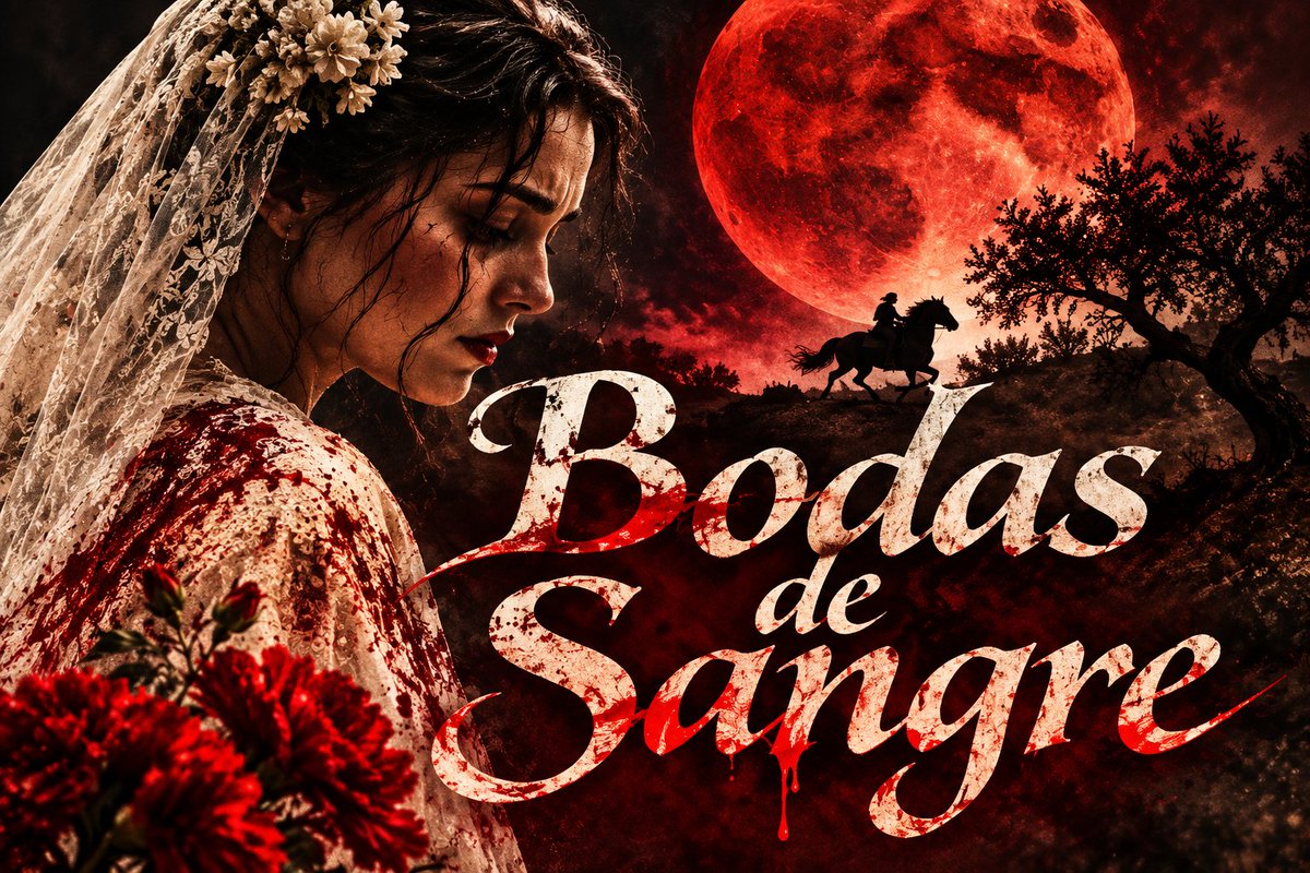 MoradaLector's tweet photo. 🩸🌙 BODAS DE SANGRE: AMOR, DESEO Y MUERTE

En 1928, Lorca leyó en la prensa la noticia de una boda que había terminado en tragedia en Níjar (Almería).
Aquel crimen real acabaría convertido en una de sus obras maestras.
Abro hilo 🧵👇 https://t.co/gsSHHwSFTO