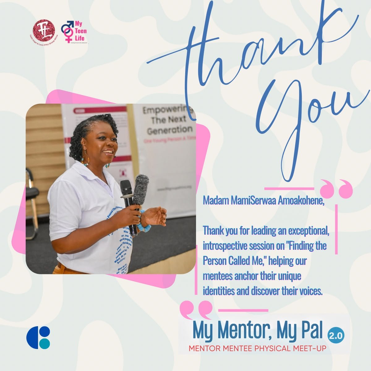 groupfhl's tweet photo. A huge thank you to our incredible mentors, mentees, speakers, partners, volunteers, and everyone who showed up and made My Mentor, My Pal such a memorable and impactful experience.

Your time, presence, wisdom, energy, and willingness to connect made all the difference❤️ https://t.co/JCT3wHZQVR