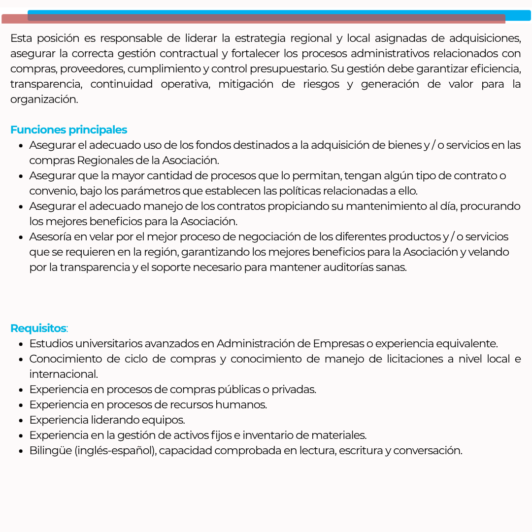 asociacionpasmo's tweet photo. ¡ATENCIÓN GUATEMALA!
Asociación PASMO abre convocatoria para Gerente Regional de Compras, Contratos, Adquisiciones y Logística. Consulta las bases ¡Y aplica! https://t.co/KiBxKTbrWl