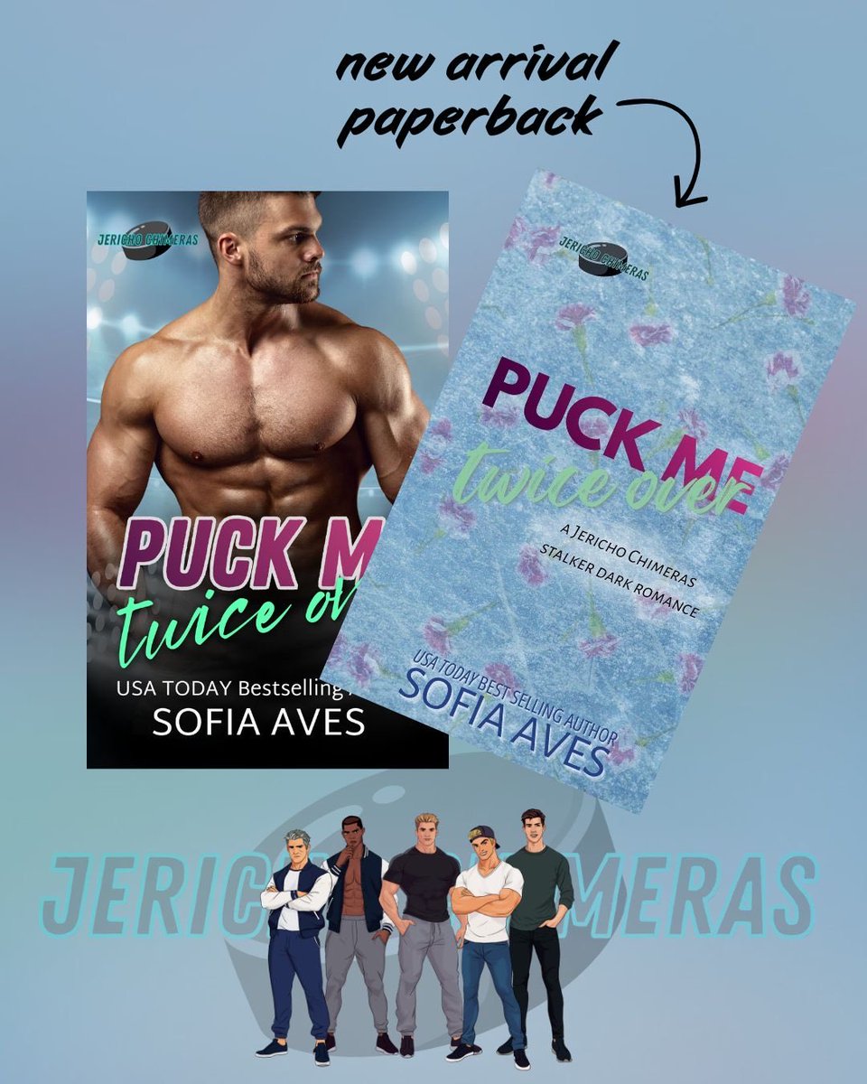 AvesBooks's tweet photo. The paperback for PUCK ME TWICE OVER, Jericho Chimeras Book 6 has arrived! This is a dark hockey romance stalker series with an edge of primal play and a side serve of obsession. And, of course, second chances. https://t.co/M84lBoNNhz