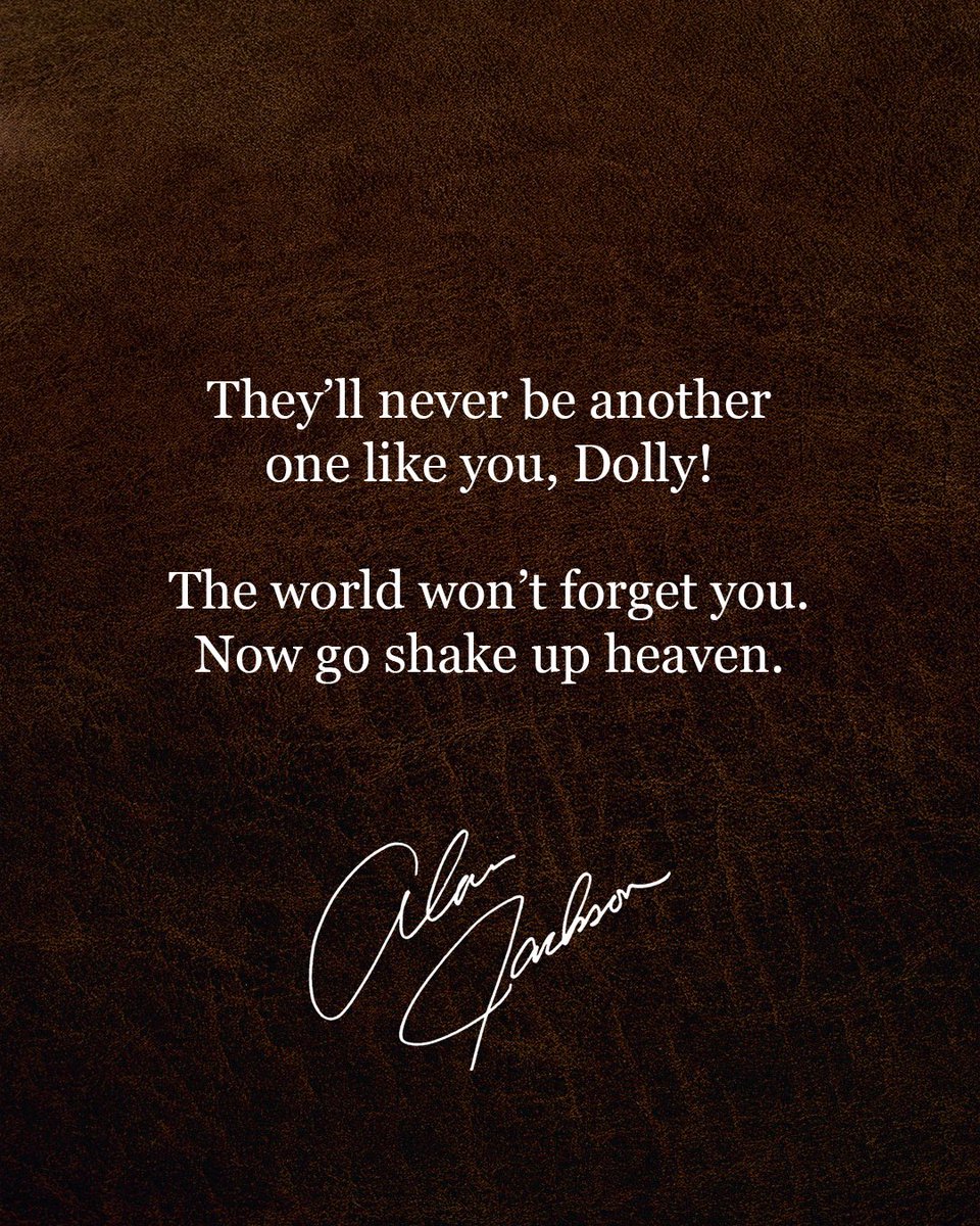 OfficialJackson's tweet photo. “They’ll never be another one like you, @DollyParton! The world won’t forget you. Now go shake up heaven.” ~ AJ https://t.co/nRykm529G8