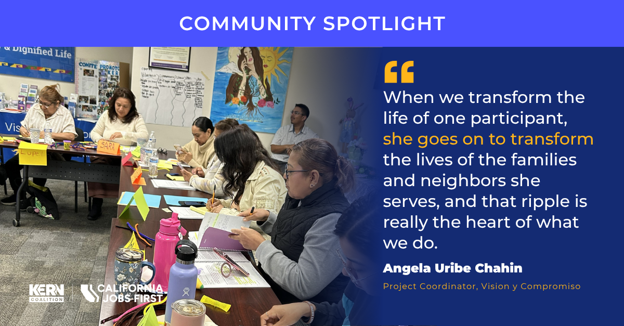 Kern_Coalition's tweet photo. Vision y Compromiso is turning the trust promotoras have built in their communities into real careers, with training, coaching, and certifications across Kern County. #KernCounty #CaliforniaJobsFirst #WorkforceDevelopment https://t.co/E28lq05Ebi